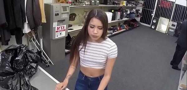  Pussyfucked pawnshop amateur shakes her hips
